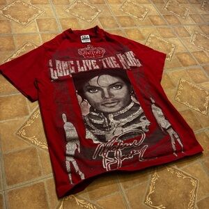 Vintage Michael Jackson "Long Live The King" Red Graphic Tee - Size M